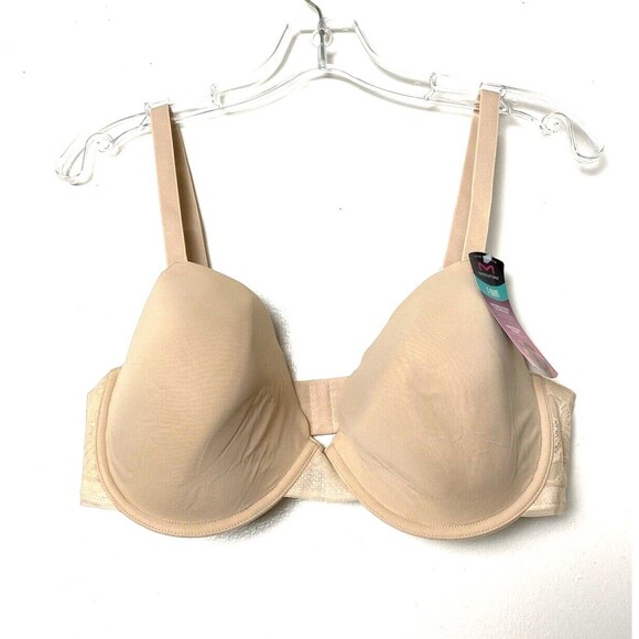 Maidenform T-shirt Bra Comfort Devotion Ultimate No-Show Demi Beige Size 40C - Picture 1 of 9